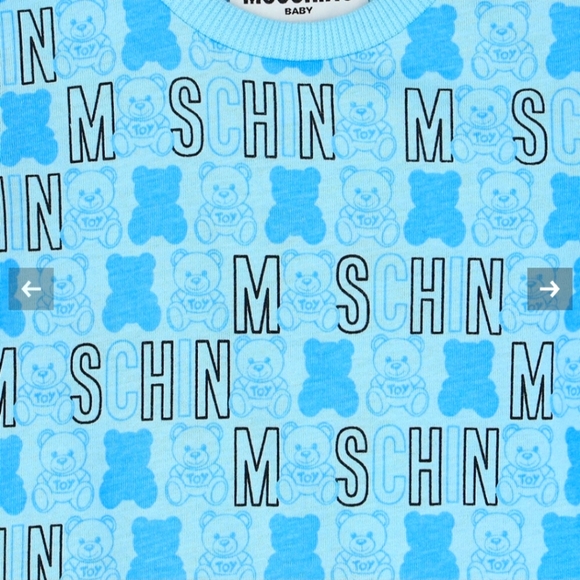 NWT$200 Moschino Baby Boys Blue Logo Romper Sz 1-3 Month - Picture 2 of 11